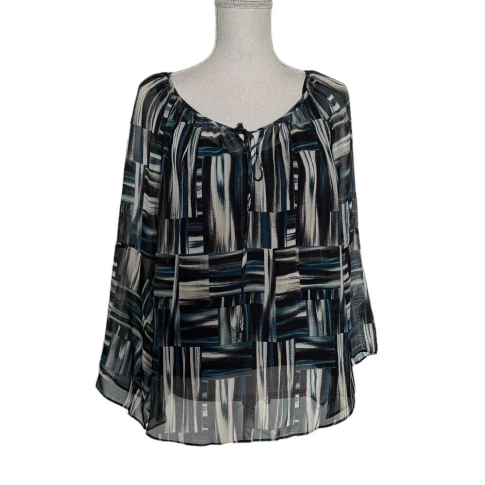 ❤️PERFECT for FALL!! PRETTY PRINT TOP w/ATTACHED CAMI LARGE